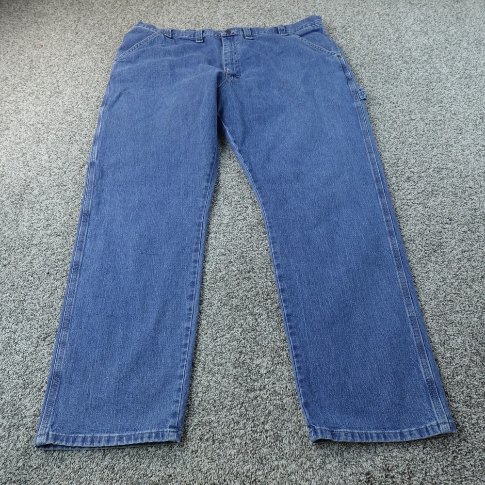 Wrangler Jeans Mens‎ 44X32 Dark Blue Denim Carpenter Pants Cargo Utility Stretch